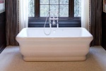 white sink with silver fixtures